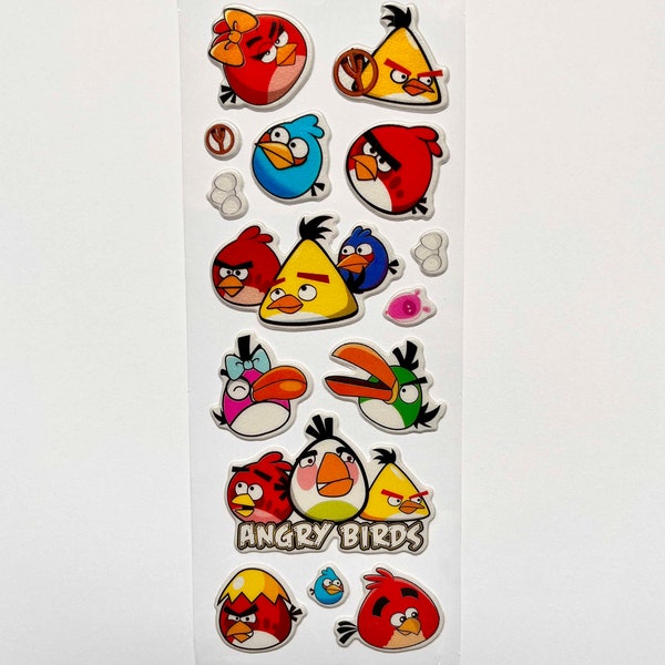 Feuille d'autocollants Angry Birds / Puffy Stickers / 3D Stickers / Bubble Stickers / Video Game Stickers