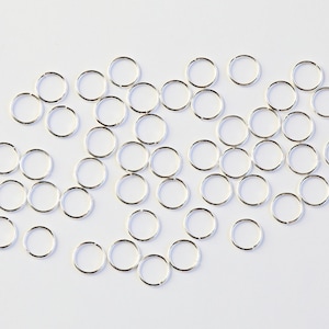 8mm Silver Open Jump Rings - Set of 50