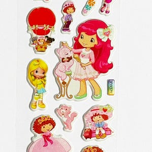 Erdbeer Sticker Bogen / Puffy Aufkleber / Cartoon Charakter Aufkleber