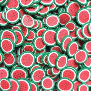 Watermelon polymer clay slices / Ideal for resin epoxy crafts or nail art design / Size 5mm
