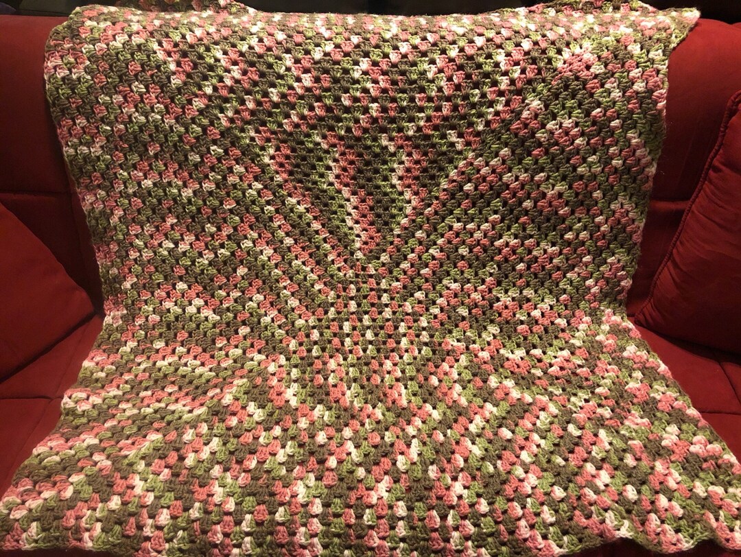 Crochet Continuous Granny Square Blanket/ Large Granny Square Etsy