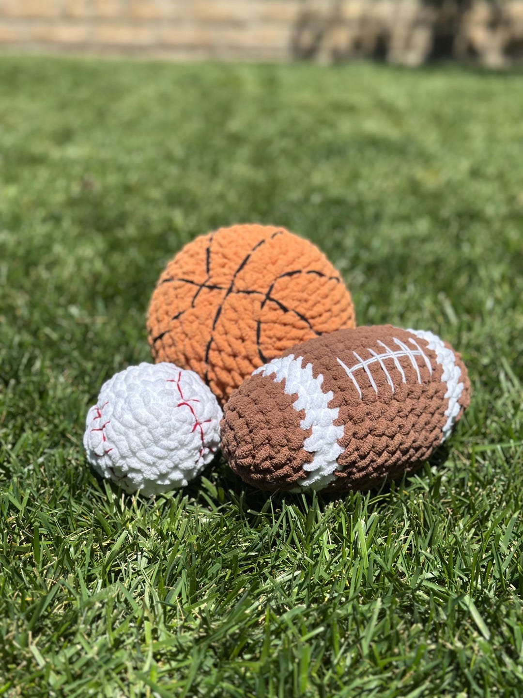 Baby's First Sports Set. Crochet Plushie Basketball, Football, and ...