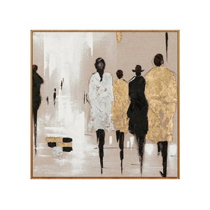 Original Oil Painting Abstract Figures On Canvas, Art Modern Wall Art Paintings Gold For Living Room Home Decoration Abstract Art,