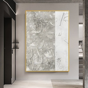 Hand-painted Oil Painting Modern Living Room Black-and-white Gray Home Decor Wall Decoration Painting Abstract Hanging Painting