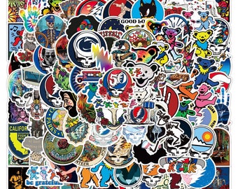 103 Pcs Grateful Dead Band Stickers Rock Music Stickers , Bear Sticker Pack Dancing  Decal for  Teens Adults Skateboard Car Motorcycle