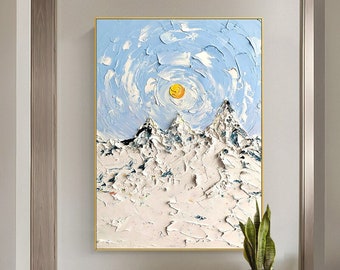 Painting On Canvas Hand-painted Wall Art Decoration Painting Thick Oil Texture mountain Abstract Knife Painting For Home Decor