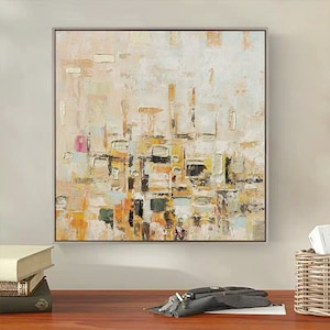 Hand-painted Oil Painting Color Block Gold Leaf Living Room Decoration Painting Abstract Painting Home Hanging Painting Wall Art