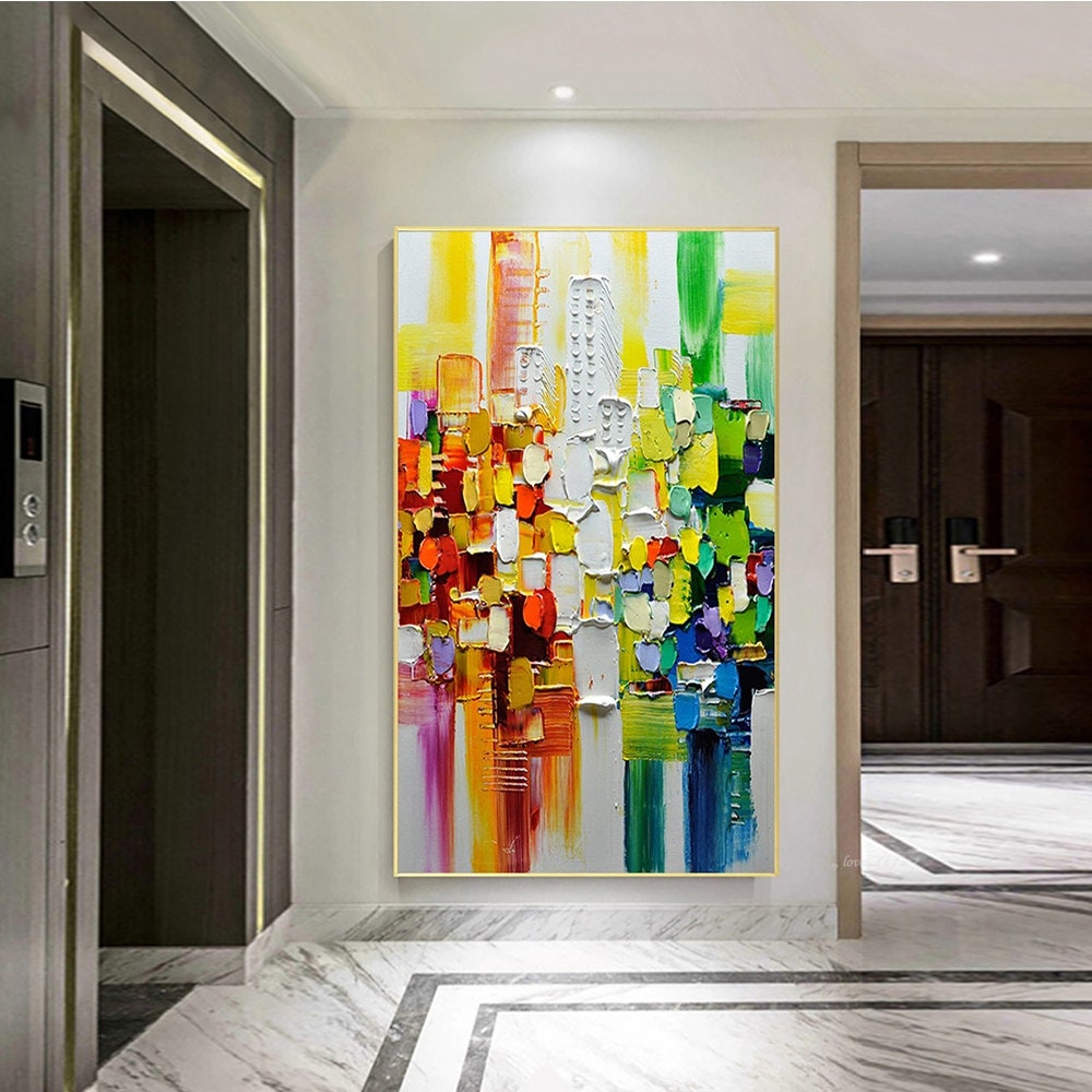 Original Abstract Colorful Wall Paintings on Canvas Handmade Etsy