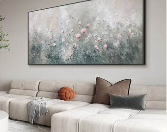 Original Flowers Hanging Oil Painting  On Canvas Abstract  Hand Painted Living Room Decoration Wall Art, Painted On Canvas, Art Home Décor