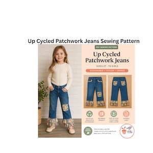 Patrón de costura para jeans de patchwork reciclados