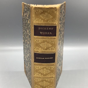 Early Charles Dickens Illustrated “Nicholas Nickleby” Book Classic English Literature Literary Fiction Antique Charles Dickens Book