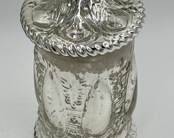 Vintage Mercury Style Glass Mercury/Silver Style Glass Lidded Jar Vintage Apothecary Style Jar Decorative Lidded Jar Vintage Christmas Decor