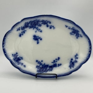 Antique Flow Blue Platter Anitique Grindley Platter Antique Flow Blue Antique Ironstone/Semi-Porcelain Dishes