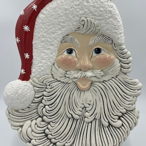 Large Vintage Ceramic Santa Vintage Hanging Ceramic Santa Face Vintage Santa Claus Vintage Christmas Vintage Xmas Decorations