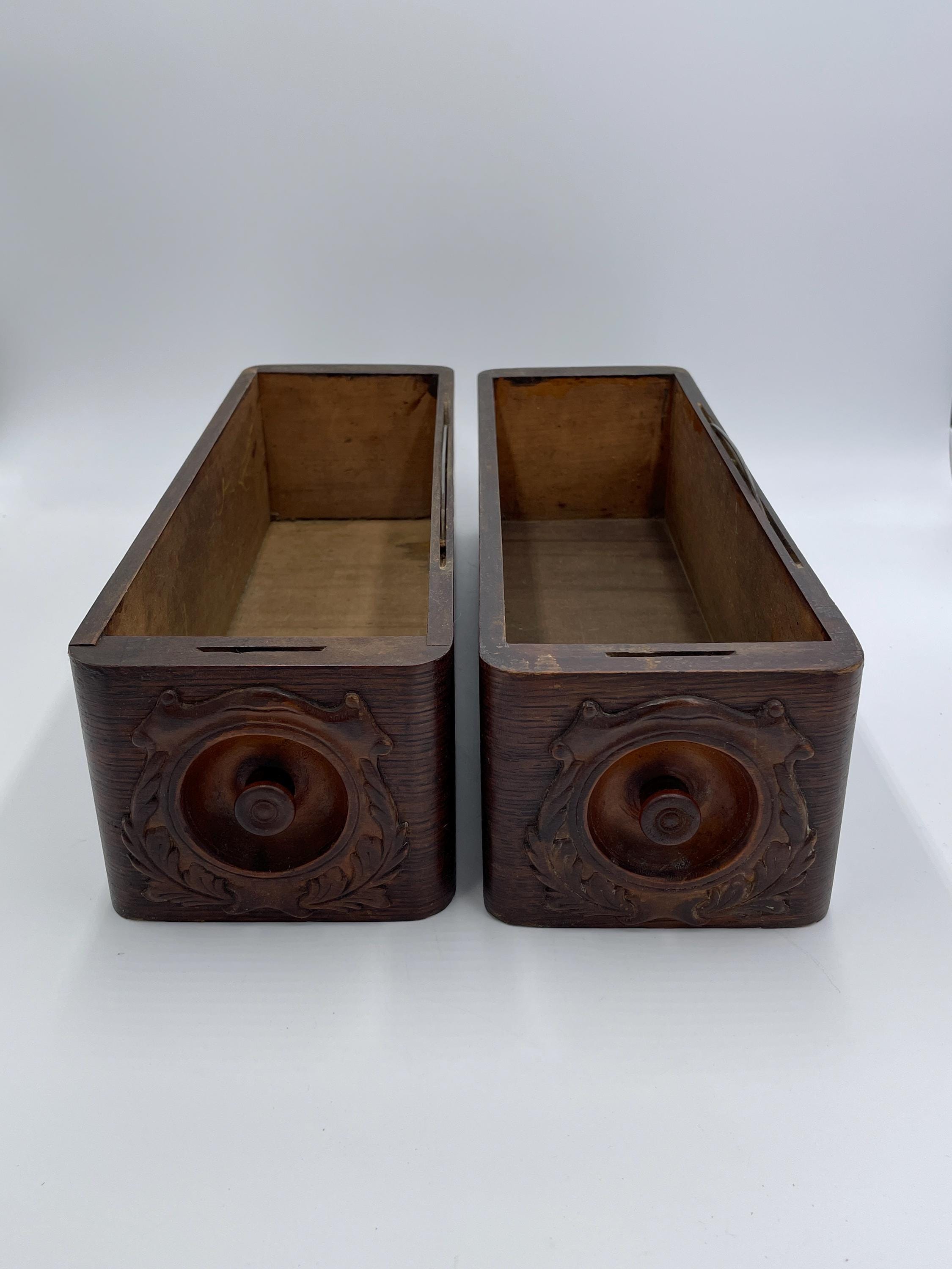 Antique Sewing Drawers Antique Sewing Machine Cabinet Drawers Pair of Antique Oak Drawers Antique Wooden Storage Drawers