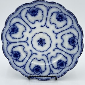 Antique Flow Blue Plate Antique W H Grindley Beaufort Flow Blue Plate Antique Flow Blue