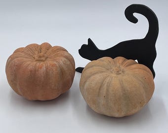 Terra Cotta Pumpkins Vintage Halloween Pumpkins Black Cat Halloween Decorations Vintage Halloween