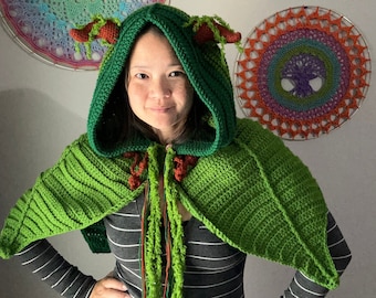 Patrón de crochet PDF de capa de duende del bosque