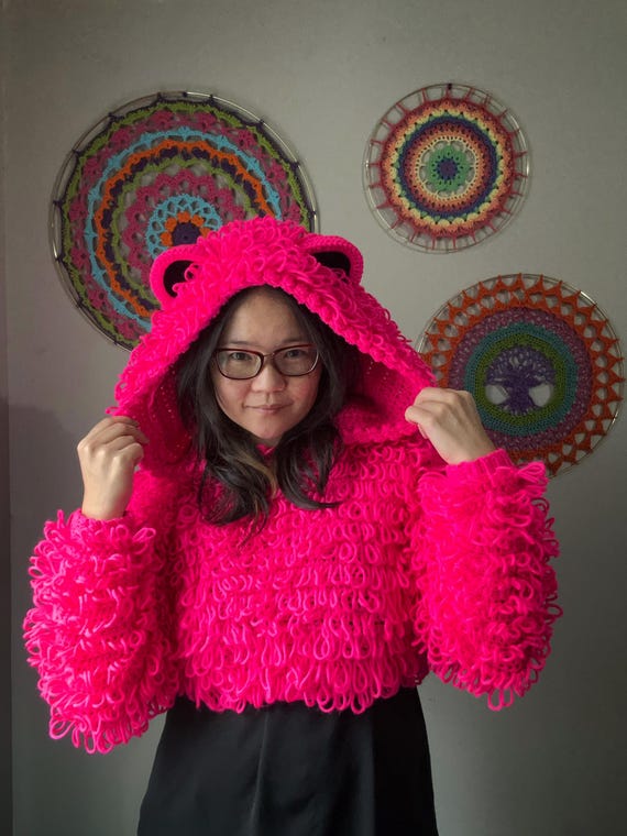 Shaggy Teddy & Frog Hoodie PDF Crochet Pattern