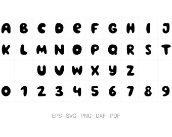 Hand written Vector Alphabet | SVG DXF EPS Font Design | Vector Font | Instant Download | Alphabet Letters and Numbers | Modern Font Design