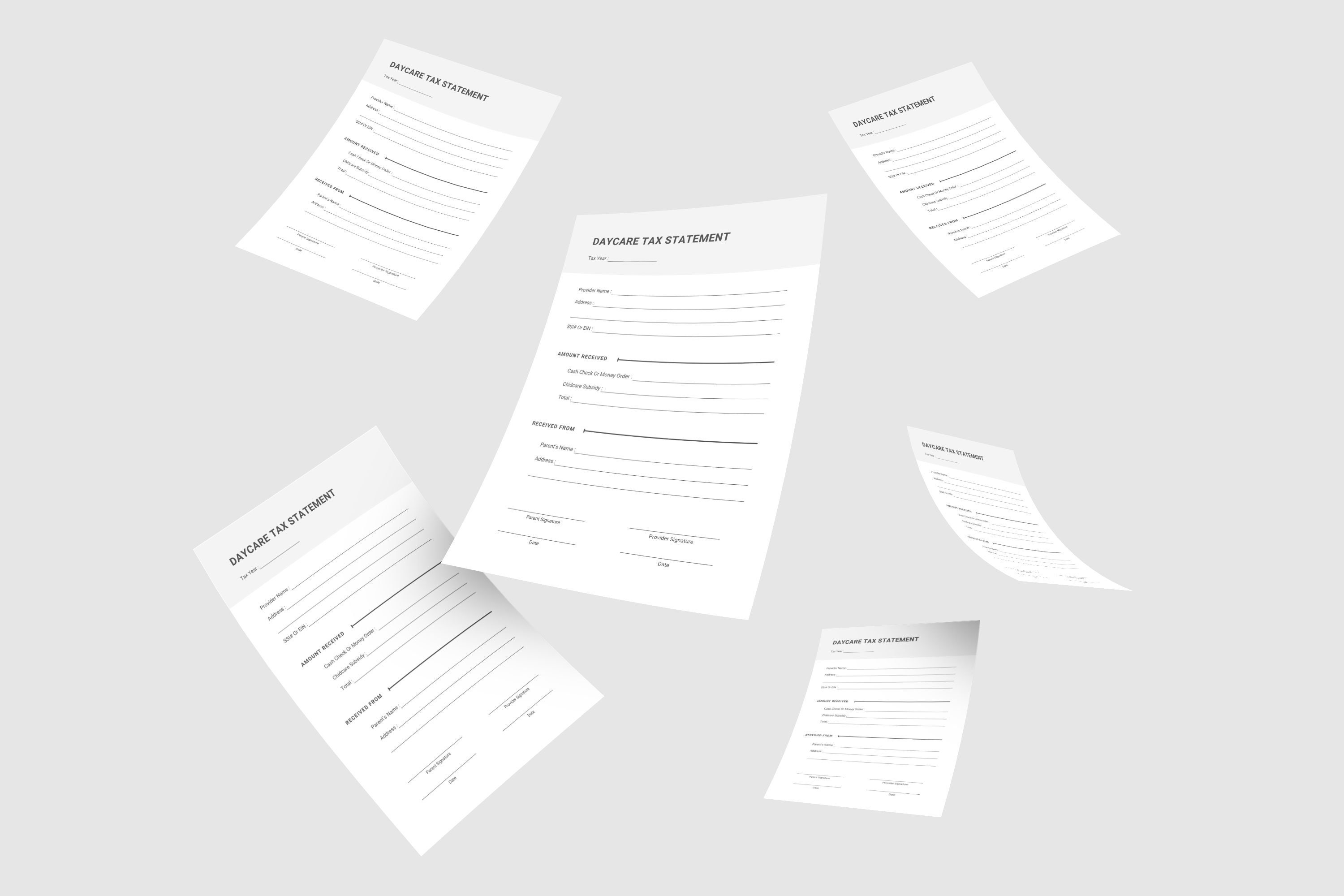 Daycare Tax Statement, Daycare Tax, Childcare Form, Printable Daycare