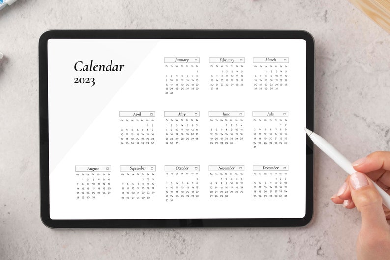 Yearly Canva Calendar Template 2023 Wall Calendar Portrait Etsy Israel