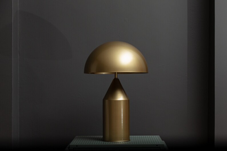 Lampe de chevet champignon minimaliste lampe industrielle Gold - Matte