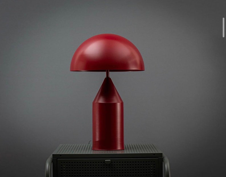 Lampe de chevet champignon minimaliste lampe industrielle Red - Matte