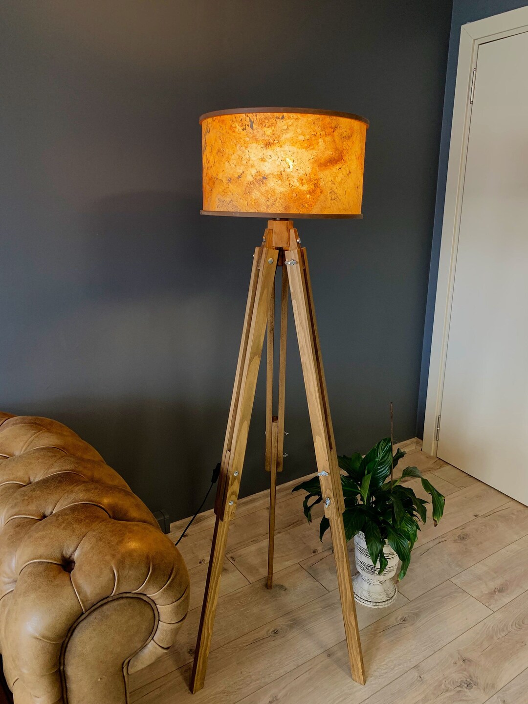 Modern Wooden Floor Lamp Vintage Floor Lamp Bedside Lamp Etsy
