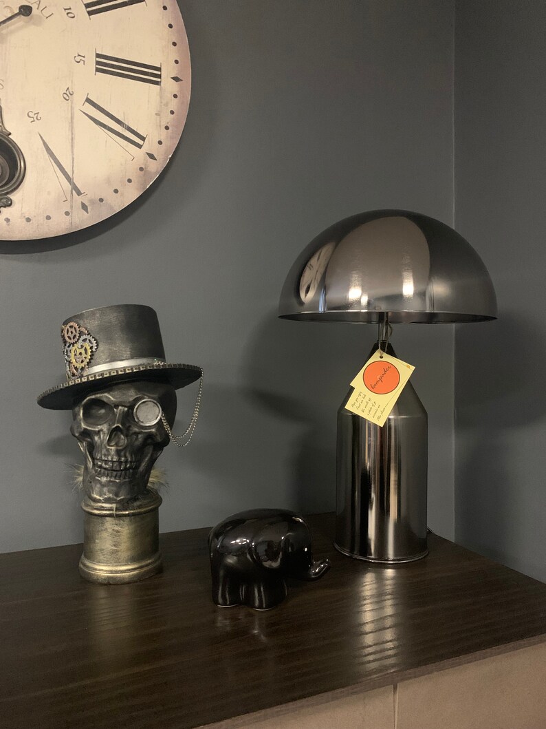 Lampe de chevet champignon minimaliste lampe industrielle Metallic Gray