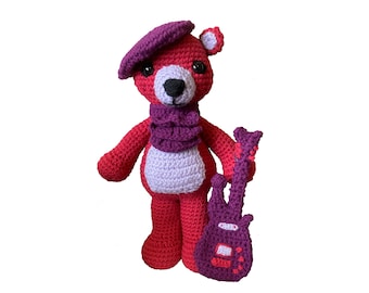 Raspbeary Bearet: Prince-themed Teddy Bear Crochet Pattern