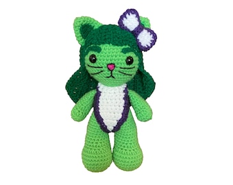 Kitty Hulk Softie Crochet Pattern & Sticker Design