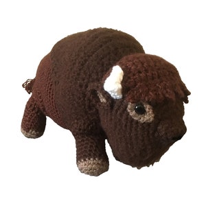 Bison Soft Toy Crochet Pattern & Sticker Design