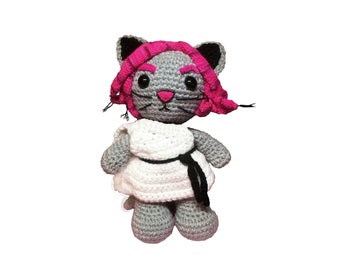 Meow Medusa Softie Crochet Pattern & Sticker Design