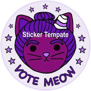 Vote Meow Kitty Suffragette of Color Amigurumi Crochet Pattern & Sticker Design image 5
