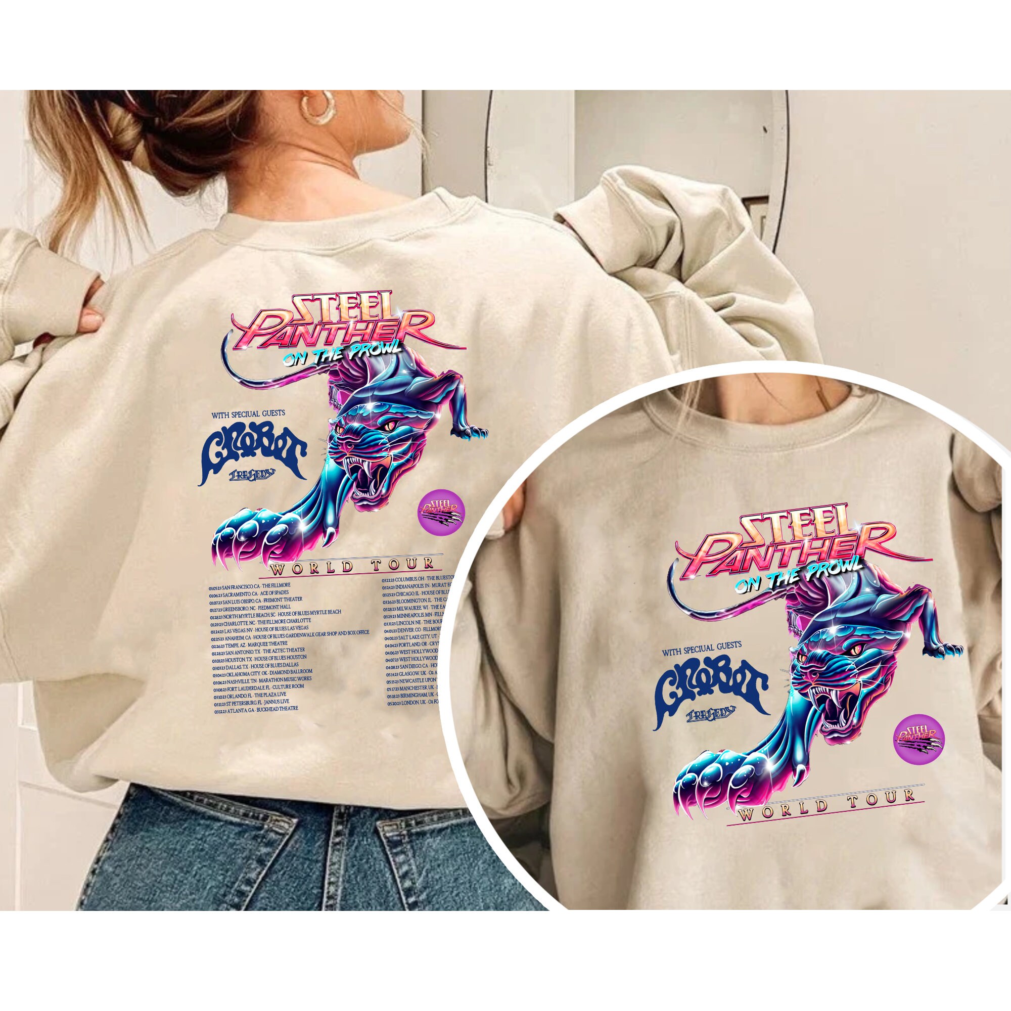 Steel Panther 2023 Tour Shirt, Steel Panther Concert, Steel Panther On