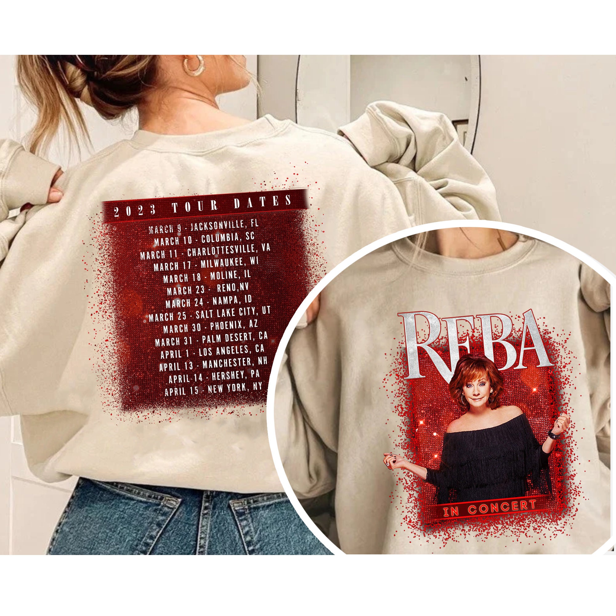 Discover Reba McEntire Live In Concert 2023 Tour Shirt, Reba McEntire Shirt, Live In Concert Tour Sweatshirt
