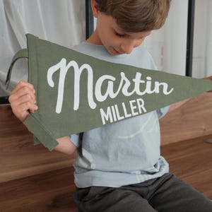 Custom Felt Name Pennant: Vintage Style Nursery Decor