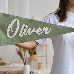 Pennant Flag - Oliver Pennant - Personalized Felt Pennants - Custom Pennant - Felt Pennant Name Kids