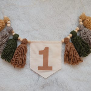 Happy Camper, One High Chair Banner, One Happy Camper, My 1st Birthday High Chair Banner, Tassel Bunting, First Birthday Banner