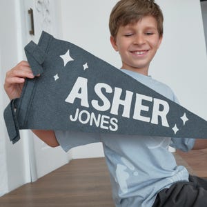 Custom Felt Name Pennant: Vintage Nursery Wall Decor