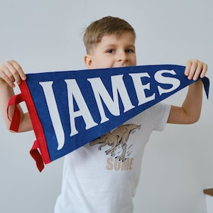 James Pennant - Custom Felt Pennant - Vintage Pennant - Pennant Flag - Felt Name Pennant - Custom Pennant