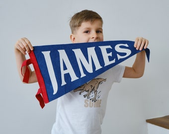 James Pennant - Custom Felt Pennant - Vintage Pennant - Pennant Flag - Felt Name Pennant - Custom Pennant