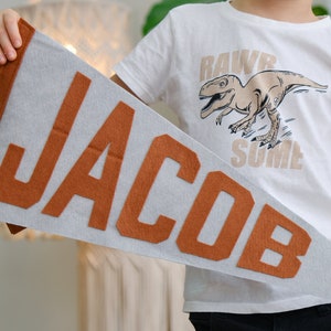 Pennant Flag - Jacob Pennant - Vintage Pennant - Custom Pennant - Felt Pennant Name Kids