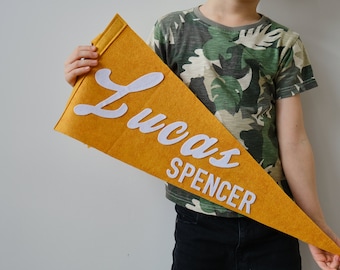 Custom Felt Pennant - Lucas Name Pennant - Custom Name Felt Banner - Pennant Flag Name