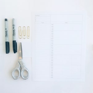 Planejador de hora em hora para impressão, inserir tamanho de letra para planejamento diário DO1P - Arc Hour Planner Big Happy Planner Disc Bound Staples Duas colunas