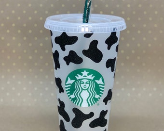Glitter Cow Print Venti Starbucks Tumbler Cup