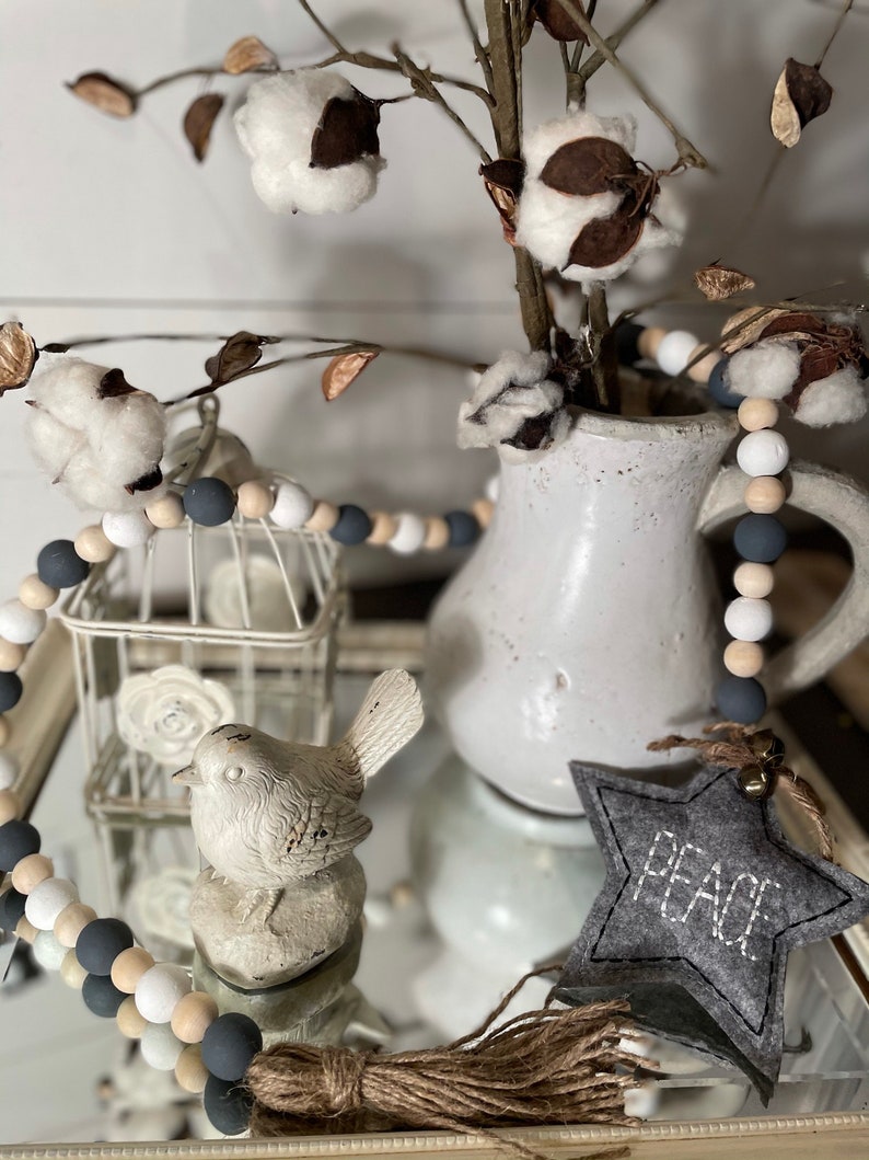 Farmhouse beads with soft star \u201cpeace\u201d