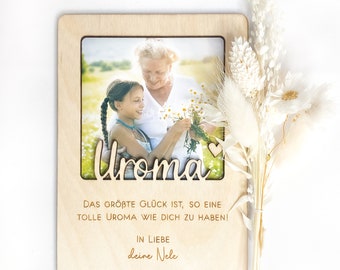 Great Grandma greeting card made of wood with space for photo - DIN A6 & A5 - personalized - gift - birthday - Mother's Day