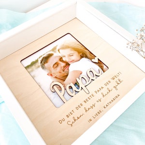 Picture frame "Papa" with space for photo - 25 x 25 cm - passepartout - personalized - Christmas - Advent